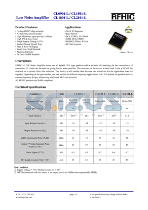 CL0901-L datasheet - Low Noise Amplifier