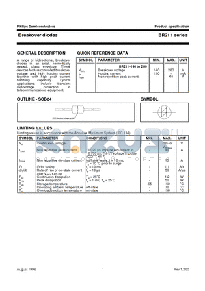 BR211-240 datasheet - Breakover diodes