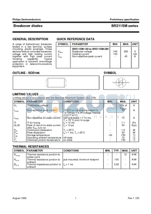 BR211SM-140 datasheet - Breakover diodes