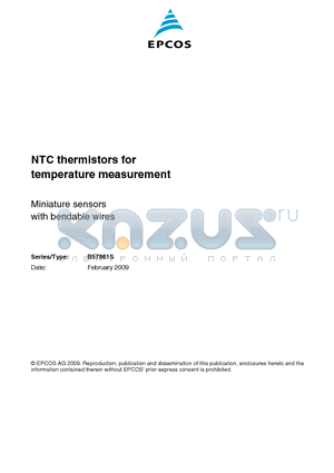 B57861S0502F045 datasheet - NTC thermistors for temperature measurement