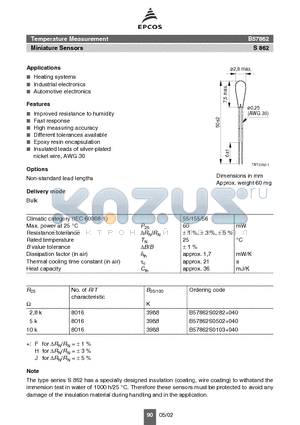 B57862S0282 datasheet - Miniature Sensors