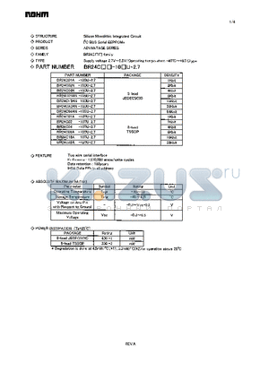 BR24C016AN-10SU-2.7 datasheet - Silicon Monolithic Integrated Circuit