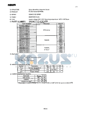 BR24C02-DW6TP datasheet - Supply voltage 4.5V~5.5V/Operating temperature -40C~85C type