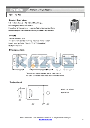 5326-T039 datasheet - Filter Coils < Pin Type: FB Series>