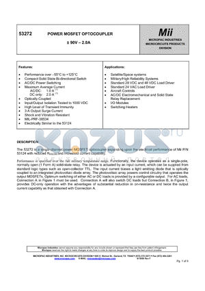 53272-XXX datasheet - POWER MOSFET OPTOCOUPLER  90V - 2.0A