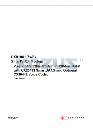 CX20493 datasheet - SmartV.XX Modem