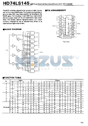 74LS145 datasheet - BCD-to-Decimal Decoders / Drivers(with 15V outputs)