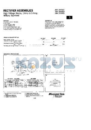 1N5600 datasheet - RECTIFIERS ASSEMBLIES