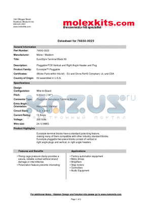 39520-0002 datasheet - Pluggable PCB Vertical and Right Angle Header and Plug