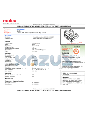 39520-0007 datasheet - 5.00mm (.197