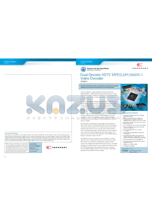 CX2427X datasheet - Dual Decode HDTV MPEG-2/H.264/VC-1 Video Decoder