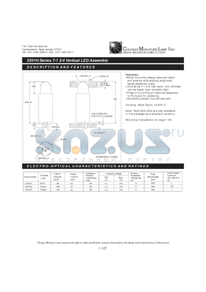 5331H datasheet - T-1 3/4 Vertical LED Assembly