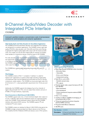 CX25858 datasheet - 8-Channel Audio/Video Decoder with