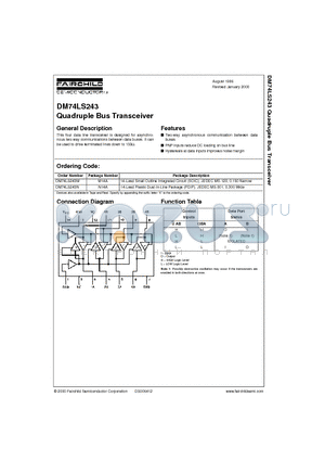 74LS243 datasheet - Quadruple Bus Transceiver