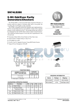 74LS280 datasheet - LOW POWER SCHOTTKY