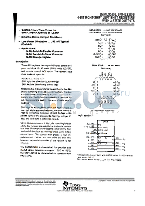 74LS295 datasheet - 4-BIT RIGHT-SHIFT LEFT-SHIFT REGISTERS WITH 3-STATE OUTPUTS