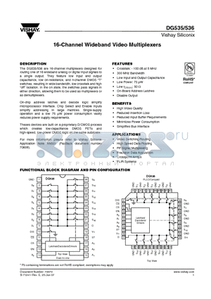 DG535_08 datasheet - 16-Channel Wideband Video Multiplexers