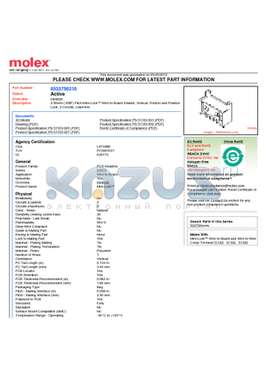 53375-0210 datasheet - 2.50mm (.098