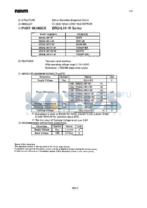 BR24L16FVT-W datasheet - I2C BUS 16Kbit (2,048 x 8bit) EEPROM