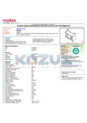 53375-1310 datasheet - 2.50mm (.098