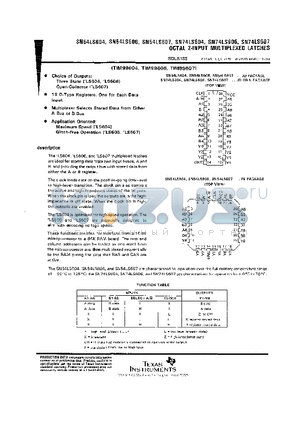 74LS606 datasheet - OCTAL 2 INPUT MULTIPLEXED LATES