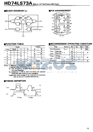 74LS73A datasheet - Dual J-K Flip-Flops(with Clear)