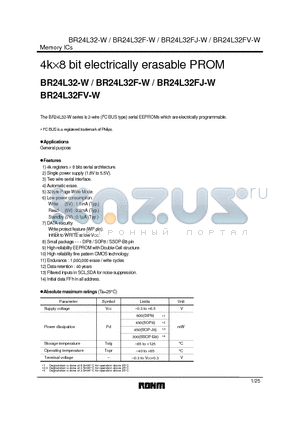 BR24L32F-W datasheet - 4k8 bit electrically erasable PROM