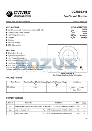 DG758BX45 datasheet - Gate Turn-off Thyristor