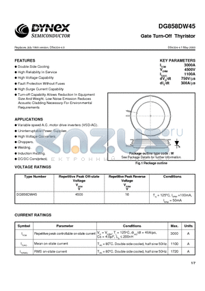 DG858DW45 datasheet - Gate Turn-Off Thyristor