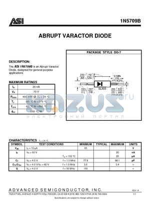 1N5709B datasheet - ABRUPT VARACTOR DIODE