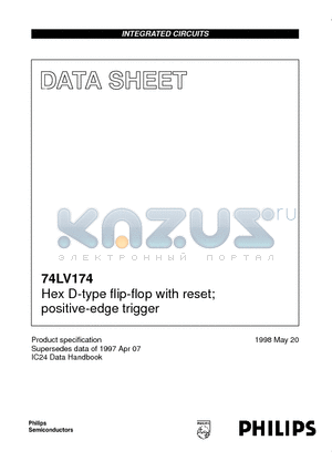 74LV174N datasheet - Hex D-type flip-flop with reset; positive-edge trigger