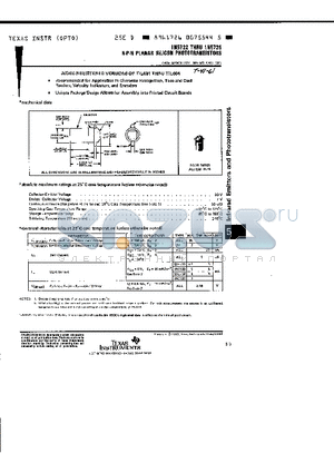 1N5724 datasheet - N-P-N PLANAR SILICON PHOTOTRANSISTORS