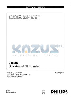 74LV20N datasheet - Dual 4-input NAND gate