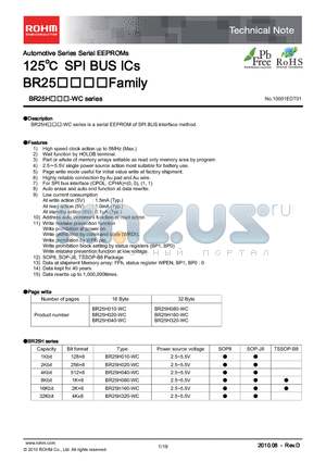 BR25H010-WC_10 datasheet - Automotive Series Serial EEPROMs