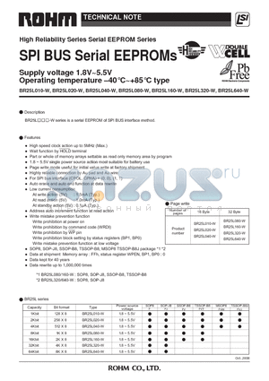 BR25L010-W_08 datasheet - SPI BUS Serial EEPROMs
