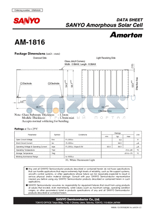 AM-1816 datasheet - Amorphous Solar Cell Amorton