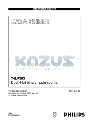 74LV393D datasheet - Dual 4-bit binary ripple counter