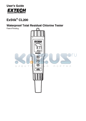 CL200 datasheet - Waterproof Total Residual Chlorine Tester