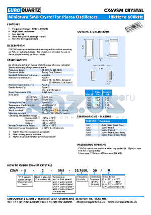CX6VSM datasheet - Frequency Range 18kHz to 600kHz