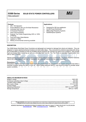 53509 datasheet - SOLID STATE POWER CONTROLLERS