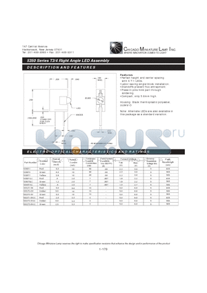 5350T5 datasheet - T3/4 Right Angle LED Assembly