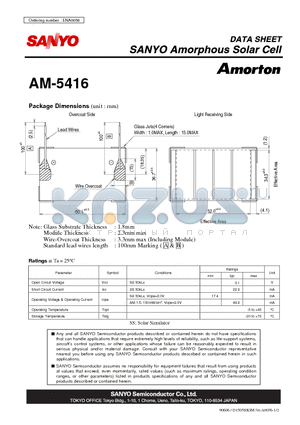 AM-5416 datasheet - Amorphous Solar Cell Amorton