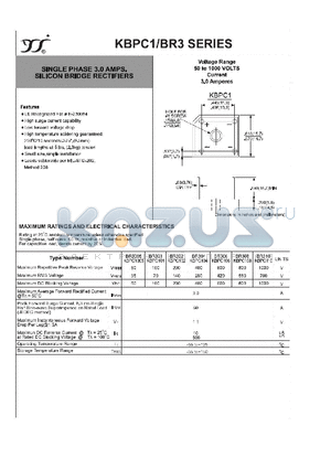 BR3005 datasheet - SINGLE PHASE 3.0 AMPS. SILICON BRIDGE RECTIFIERS