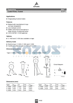 B59205C1060A240 datasheet - Degaussing of picture tubes