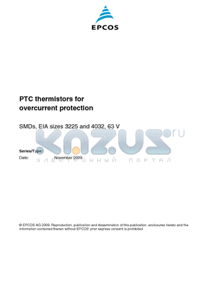 B59215P1120A062 datasheet - PTC thermistors for overcurrent protection