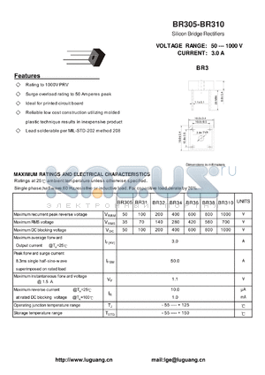 BR31 datasheet - Silicon Bridge Rectifiers