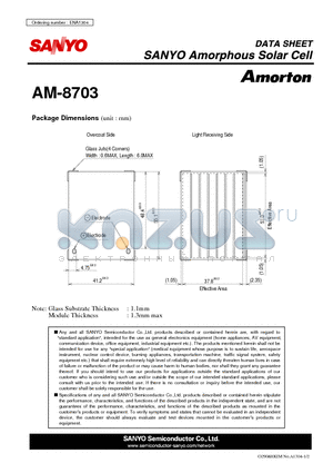 AM-8703 datasheet - Amorphous Solar Cell