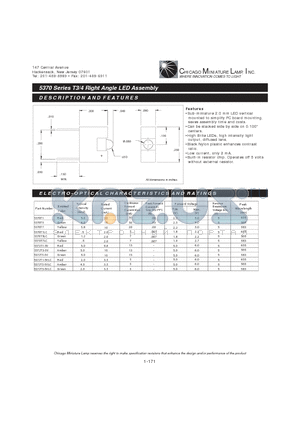 5370T1LC datasheet - T3/4 Right Angle LED Assembly