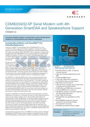 CX93021 datasheet - Telephony/TAM support