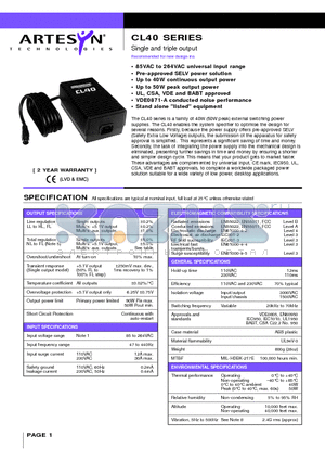 CL40 datasheet - Single and triple output